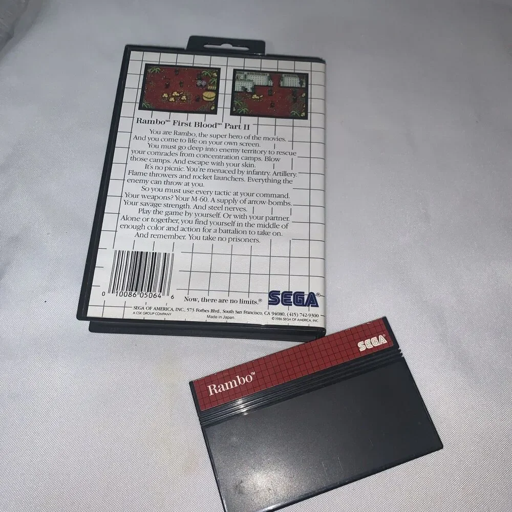 Video Game Sega Rambo First Blood Part II 2 (Sega Master System 1986) No Manual